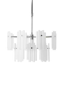 Grande suspension LED Alenia, Blanc, couleur chrome, Ø 61 x haut. 98 cm