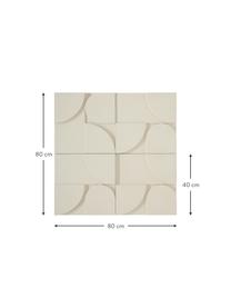 Lot de sculptures murales Massimo, 4 élém., MDF (panneau en fibres de bois à densité moyenne), Beige, larg. 80 x haut. 80 cm