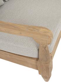 Tuin loungebank Bali van teakhout (4-zits), Frame: FSC-gecertificeerd teakho, Bekleding: 100% polyester, UV- en wa, Teakhoutkleurig, beige, B 190 x D 112 cm