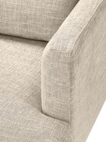 Sofa fauteuil Adrian in donkerbeige, Bekleding: 47% viscose, 23% katoen, , Frame: multiplex, Poten: eikenhout, geolied, Geweven stof donkerbeige, B 90 x H 79 cm