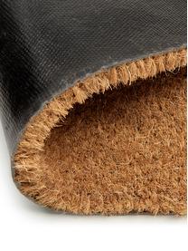 Deurmat Wink, Bovenzijde: kokosvezels, Onderzijde: kunststof (PVC), Bovenzijde: beige, zwart Onderzijde: zwart, B 40 x L 60 cm