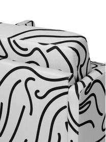 Fauteuil moderne tissu noir et blanc Fluente, Tissu blanc/noir