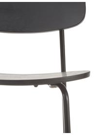 Krzesło z drewna Nadja, 2 szt., Nogi: metal malowany proszkowo, Czarny, S 50 x G 53 cm