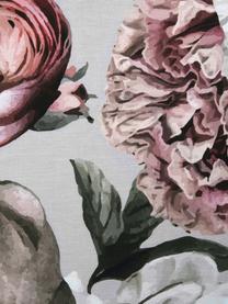 Baumwollsatin-Kopfkissenbezüge Blossom mit Blumen-Print, 2 Stück, Webart: Satin Fadendichte 210 TC,, Hellgrau, mit Blumen-Print, B 40 x L 80 cm