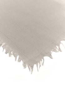 Baumwoll-Servietten Nalia in Beige mit Fransen, 2 Stück, Baumwolle, Beige, B 35 x L 35 cm