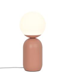 Kleine Tischlampe Notti, Lampenfuß: Metall, beschichtet, Lampenschirm: Glas, mundgeblasen, Weiß, Terrakotta, Ø 15 x H 35 cm