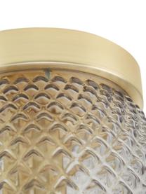 Kleine Deckenleuchte Orbiform aus Glas, Lampenschirm: Glas, Baldachin: Metall, beschichtet, Messingfarben, Grau, Ø 23 x H 25 cm