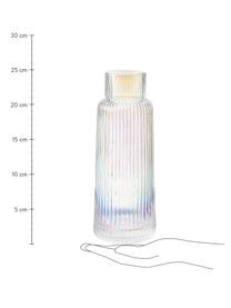 Jarra iridiscente con relieve Minna de Guglielmo Scilla, 1,1 L, Vidrio soplado artesanalmente, Cromo, transparente, iridiscente, 1,1 L