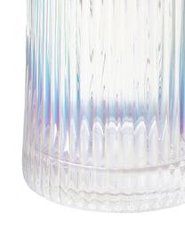 Carafe à eau avec surface irisée et relief rainuré Minna de Guglielmo Scilla, 1.1 L, Verre, soufflé bouche, Chrome, transparent, irisé, 1,1 l