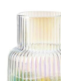 Wasserkaraffe Minna von Guglielmo Scilla mit irisierender Oberfläche und Rillenrelief, 1.1 L, Glas, mundgeblasen, Transparent, irisierend, 1.1 L
