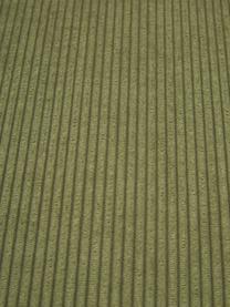 Divano angolare componibile in velluto a coste Lennon, Rivestimento: velluto a coste (92% poli, Struttura: legno di pino massiccio, , Piedini: plastica I piedini si tro, Velluto a coste verde, Larg. 327 x Prof. 180 cm, chaise-longue a sinistra