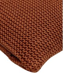 Strick-Kissenhülle Adalyn aus Bio-Baumwolle, 100% Bio-Baumwolle, GOTS-zertifiziert, Rostrot, B 50 x L 50 cm