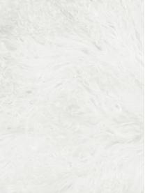 Langhaar-Lammfell-Teppich Ella, gelockt, Vorderseite: Mongolisches Lammfell, Rückseite: Leder, Naturweiß, 50 x 160 cm
