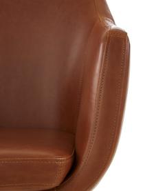 Sedia da scrivania in similpelle Nora, regolabile in altezza, Rivestimento: similpelle (poliuretano), Gambe: metallo verniciato a polv, Ruote: plastica, Similpelle color cognac, Larg. 58 x Prof. 58 cm