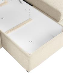 Sofa rozkładana z miejscem do przechowywania Noah (3-osobowa), Tapicerka: poliester Dzięki tkaninie, Nogi: tworzywo sztuczne, Beżowa tkanina, S 269 x G 160 cm, lewostronna