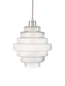 Kleine hanglamp Noble Brilliance, Lampenkap: glas, Baldakijn: gecoat metaal, Transparant, chroomkleurig, Ø 24 x H 25 cm