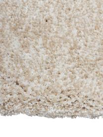 Flauschiger Melange Hochflor-Teppich Marsha in Beige, Rückseite: 55 % Polyester, 45 % Baum, Beige, Cremeweiß, B 80 x L 150 cm (Größe XS)
