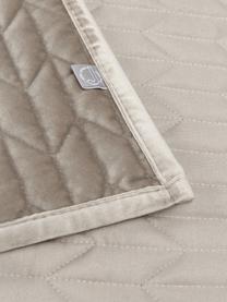 Copriletto trapuntato in velluto Tily, 100% poliestere, Beige, Larg. 260 x Lung. 260 cm (per letti da 160 x 200 cm)