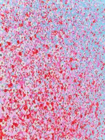 Bemalter Leinwanddruck Flower Boat in Blau/Pink, Bild: Digitaldruck mit Acrylfar, Blau, Pink, B 80 x H 100 cm