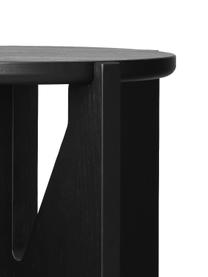 Table d'appoint noire bois de chêne Future, Bois de chêne massif, laqué, Noir, Ø 36 x haut. 42 cm