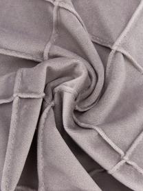Fluwelen kussenhoes Luka in lichtgrijs met structuur-ruitpatroon, Fluweel (100% polyester), Grijs, B 30 x L 50 cm