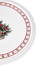 Serviesset Delight met kerstpatroon, 7-delig, Premium porselein, Rood, wit, patroon, Set met verschillende formaten