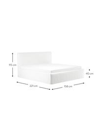 Čalouněná postel s úložným prostorem Feather, Krémově bílá, Š 200 cm, D 200 cm