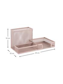 Bureau organizer Essentials in roze, Gecoat metaal, Roze, B 22 x D 10 cm