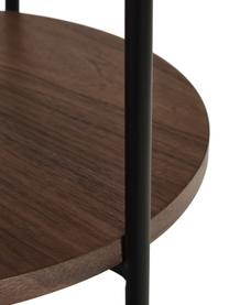 Mesa auxiliar de madera Renee, Tablero: fibras de densidad media , Estructura: metal con pintura en polv, Madera de nogal, Ø 44 x Al 49 cm