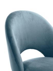 Krzesło barowe z aksamitu Rachel, Tapicerka: aksamit (wysokiej jakości, Nogi: metal malowany proszkowo, Aksamitny jasny niebieski, S 48 x W 110 cm