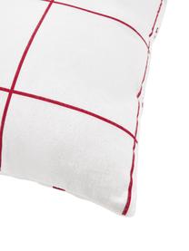 Dwustronna poszewka na poduszkę z flaneli Vince, Czerwony, biały, S 40 x D 80 cm