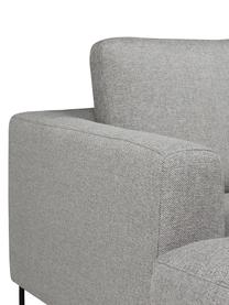 Canapé d'angle 3 places pieds en métal Cucita, Tissu gris clair, larg. 262 x prof. 163 cm, méridienne à droite