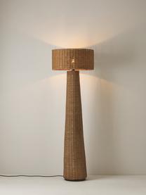 Lampadaire design en rotin fait main Paolo, Brun clair, Ø 50 x haut. 150 cm