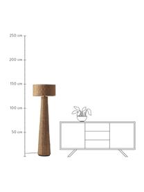 Lampadaire design en rotin fait main Paolo, Brun clair, Ø 50 x haut. 150 cm