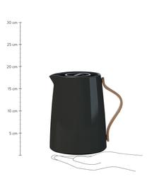 Teezubereiter Emma glänzend, 1 L, Korpus: Edelstahl, Beschichtung: Emaille, Griff: Buchenholz, Schwarz, glänzend, 1 L