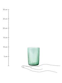 Szklanka z ryflowanym reliefem Kusintha, 4 szt., Szkło, Zielony, Ø 7 x W 10 cm