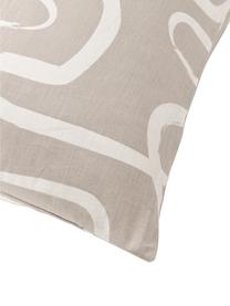 Funda de almohada de percal Malu, Beige, blanco, An 45 x L 110 cm