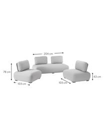 Salotto da giardino componibile Olala,3 pz, Rivestimento: 100% poliestere Con 20.00, Struttura: metallo rivestito, Tessuto, grigio chiaro, Larg. 103 x Alt. 78 cm