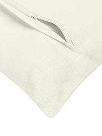 Funda de cojín de lino texturizada Dalia, 51% lino, 49% algodón, Blanco, An 30 x L 50 cm