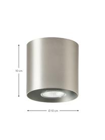 Spot sufitowy Roda, Metal malowany proszkowo, Odcienie srebrnego, matowy, Ø 10 x W 10 cm