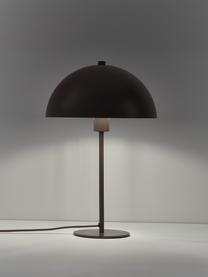 Lámpara de mesa Matilda, Pantalla: metal con pintura en polv, Cable: cubierto en tela, Marrón, Ø 29 x Al 45 cm