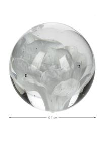 Briefbeschwerer Flower, Glas, Weiß, Ø 7 x H 7 cm