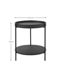 Mesa auxiliar de madera Renee, Tablero: fibras de densidad media , Estructura: metal con pintura en polv, Negro, Ø 44 x Al 49 cm