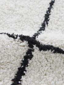 Dywanik łazienkowy w stylu boho Lovi, 100% bawełna, Naturalny biały, czarny, S 80 x D 120 cm