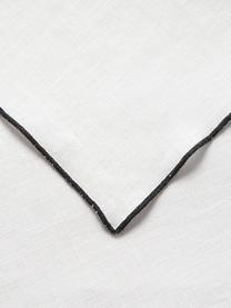 Podkładka z lnu Vilnia, 6 szt., 100% len, Biały, czarny, S 37 x D 47 cm