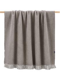 Plaid en coton doux brun Vienna, 85 % coton, 8 % viscose, 7 % polyacrylique, Brun, larg. 150 x long. 200 cm