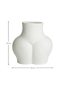 Vase design Avaji, Céramique, Blanc, larg. 22 x haut. 23 cm