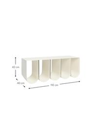 Banco de metal Curved, Acero con pintura en polvo, Blanco, An 110 x Al 42 cm