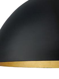 Hanglamp Brad met goudkleurige decoratie, Baldakijn: gepoedercoat metaal, Lampenkap: gepoedercoat metaal, Zwart, Ø 53  x H 25 cm