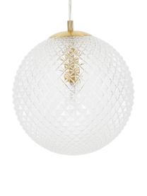 Kleine hanglamp Lorna van glas, Lampenkap: glas, Transparant met goud, Ø 25 cm
